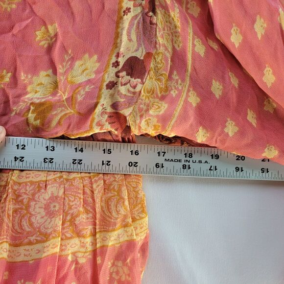 NWT Label Ritu Kumar 100% Viscose Pink Floral Sakshki Mini Dress Split Sleeve M - Picture 9 of 11